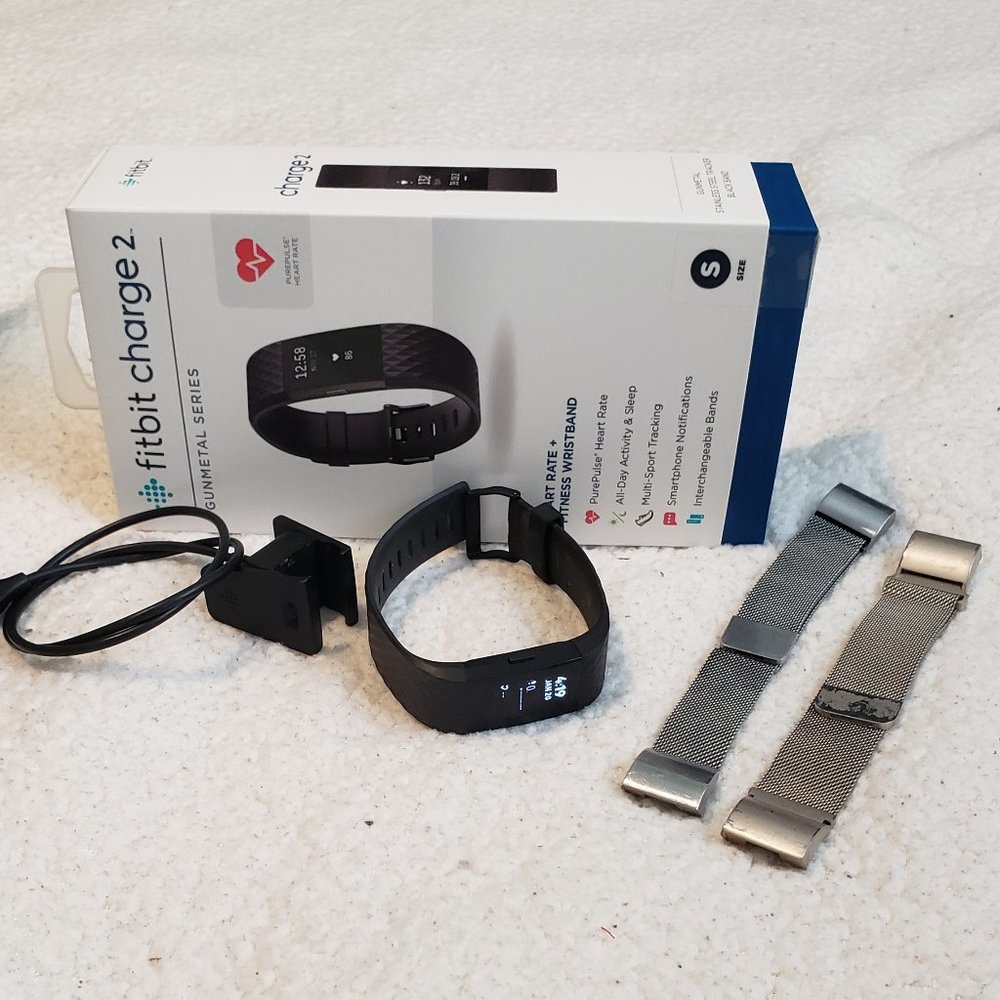 fitbit charge 2 plus two flexible metal bands